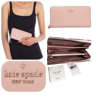 NWT Kate Spade Jackson Large Continental pebbled leather Wallet